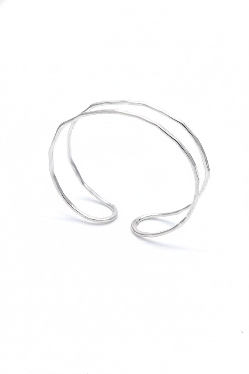 Chhap Dual Line Cuff Bangle - Adjustable Size