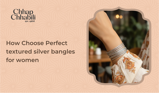 textured silver bangles for women