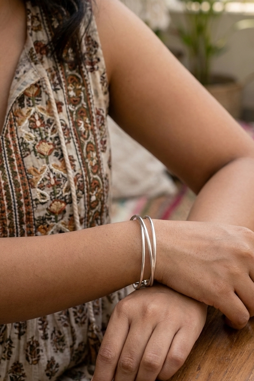 Chhap Chic Trio Wire Cuff Bangle