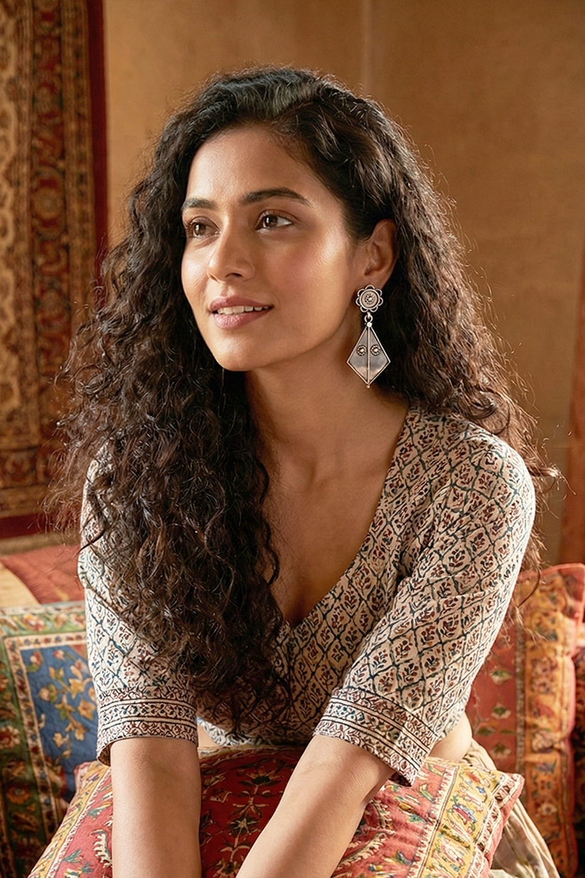 Chhap Kite Bloom Earrings