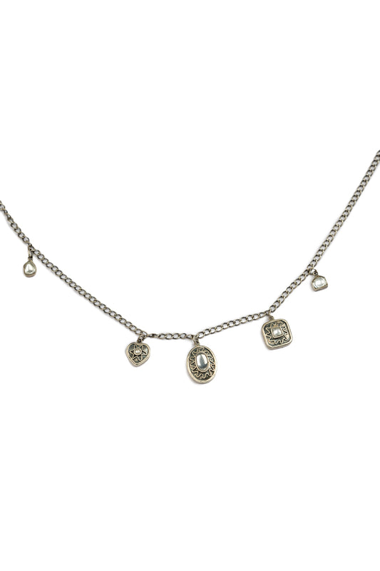 Chhabili Kundan Noor-E-Oval Charm Necklace