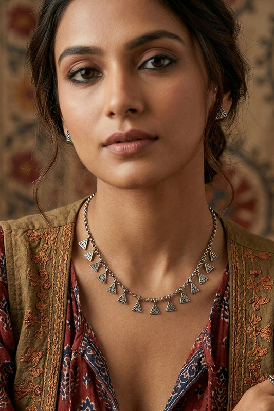 Chhap Minimalist Kamangari Necklace