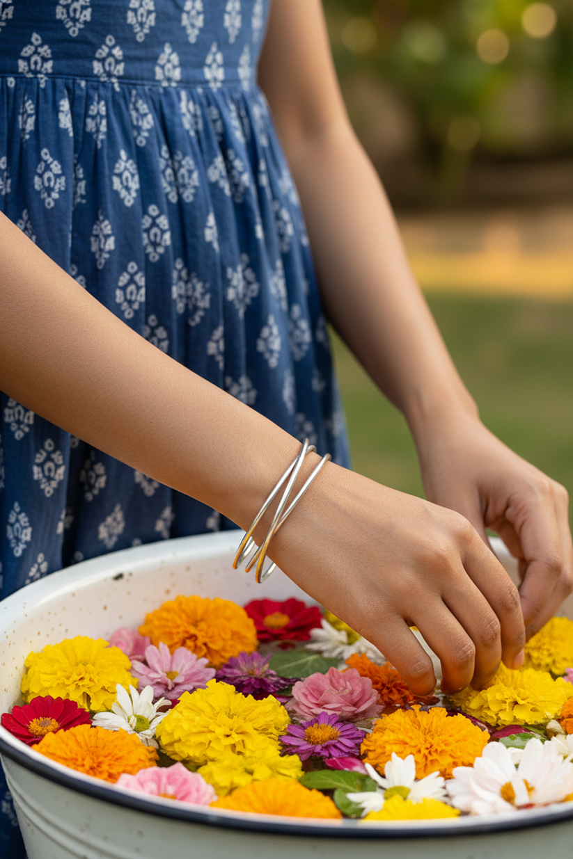 Chhap Chic Trio Wire Cuff Bangle