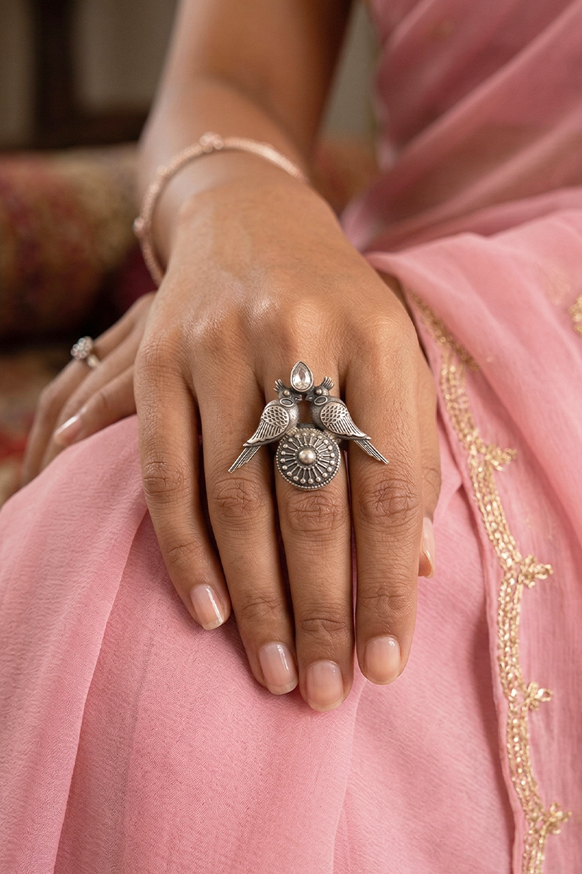 Chhabili Twin Bird Ring