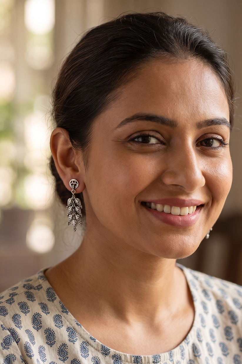 Chhap Nazakat Leaf Drop Earring