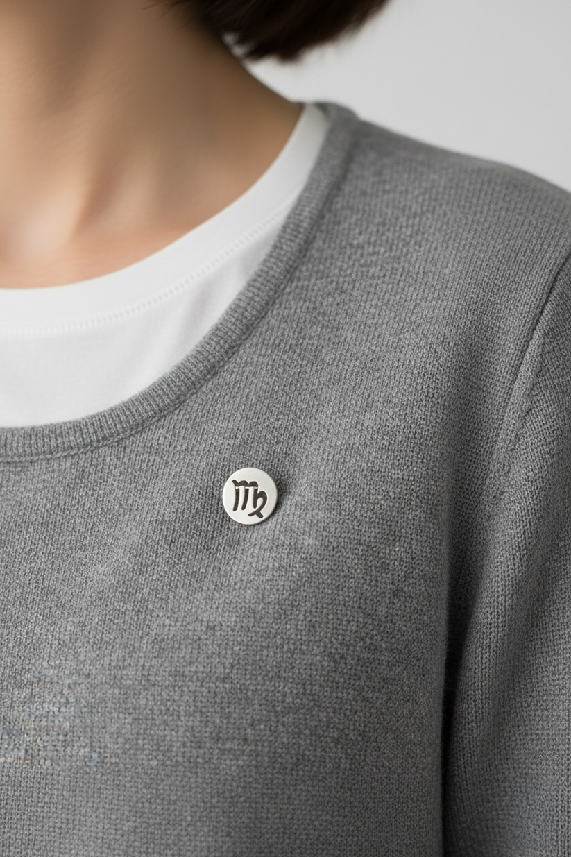 Virgo Zodiac Sign Brooch