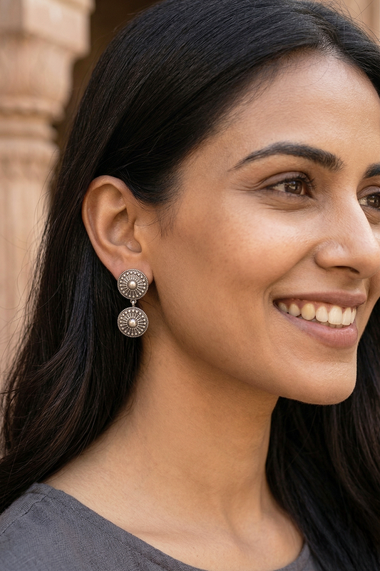 Chhap Twin Disc Earrings