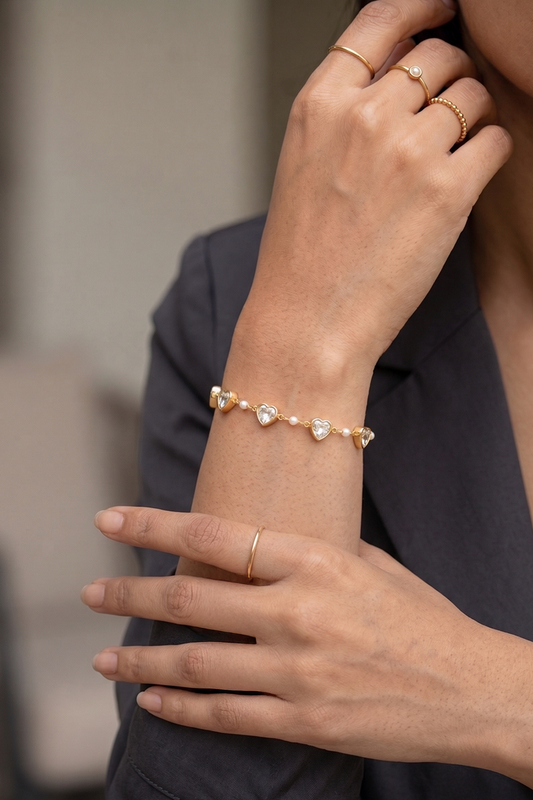 Chhabili Crystal Heart Bracelet