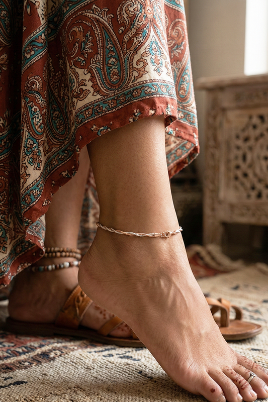 Chokho Aaranya Silver Anklet
