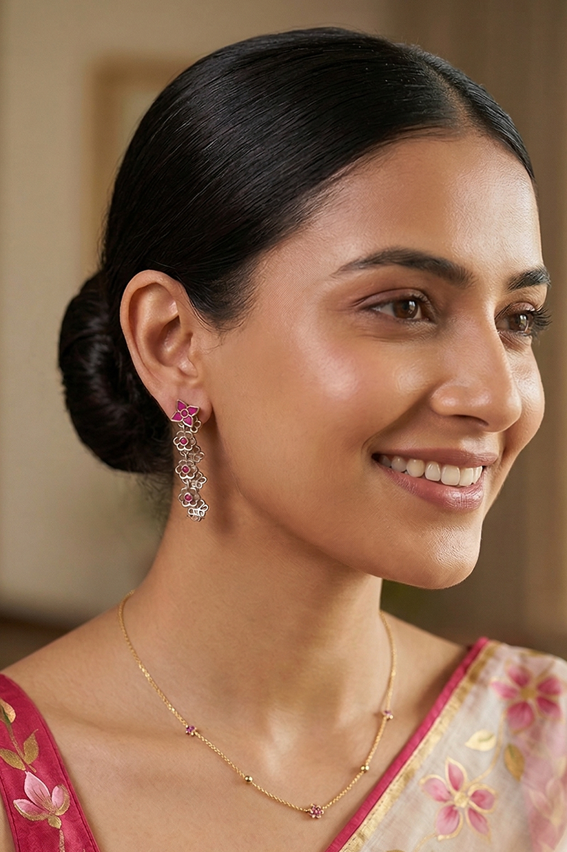 Chhabili Roselle Cascade Earrings