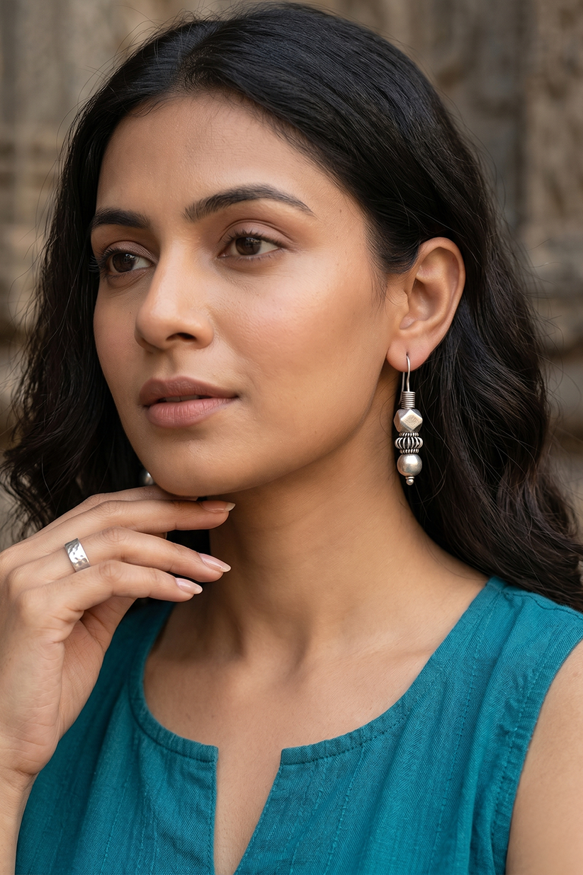 Chhap Imperial Orb Dangle Hoop Earrings