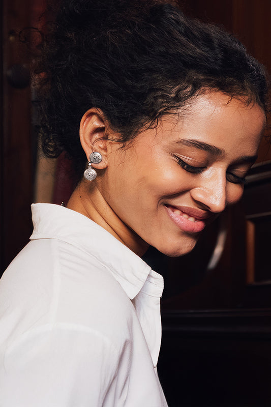 Chhap Antique Dual Disc Earrings