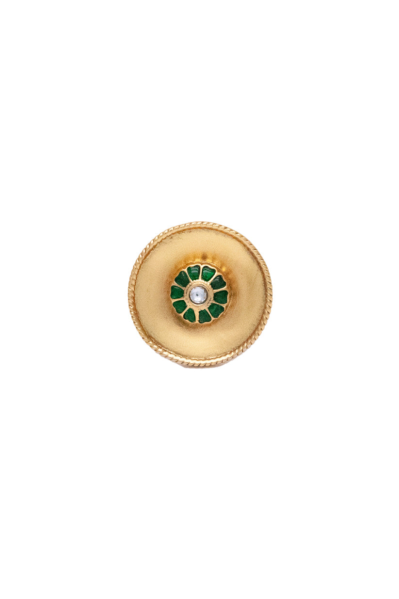 Chhabili Floral Kundan Jadau Ring With Adjustable Size
