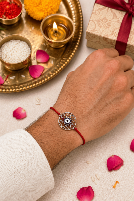 Nazar Mandala 925 Silver Rakhi