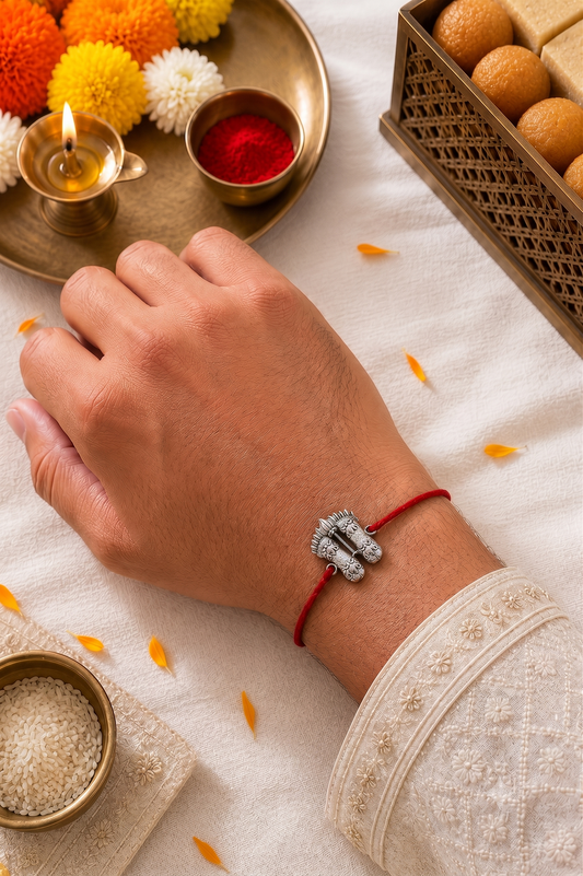 Ram Charan Paduka 925 Silver Rakhi