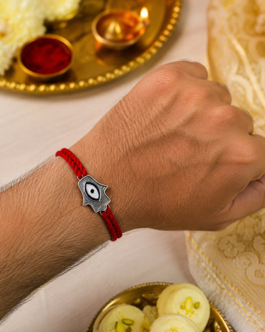 Hamsa Evil Eye 925 Silver Rakhi