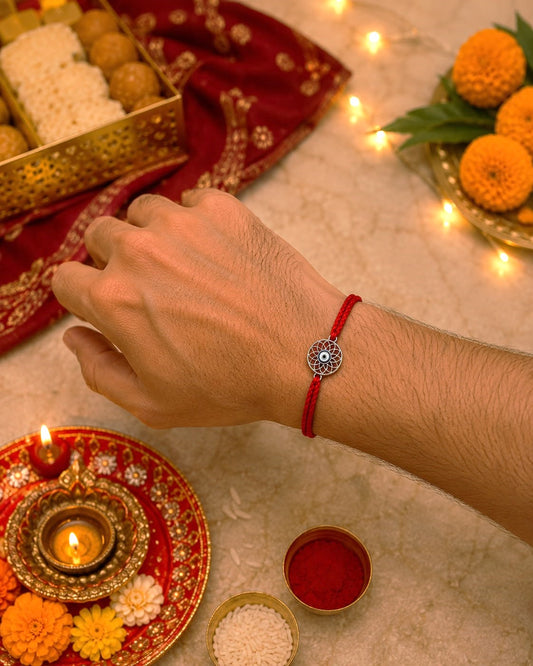 Nazar Mandala 925 Silver Rakhi