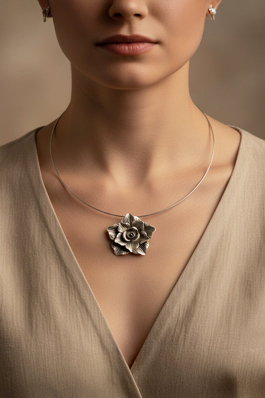 Chhap Floral Hasli Necklace